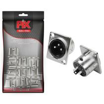 10x Conector Xlr Cannon Macho para Painel Linha Profissional