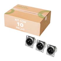 10x Conector Xlr Cannon Macho para Painel Linha Profissional 10x Conector Xlr Cannon Macho para Painel Linha Profissional