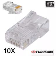 10x Conectores Rj45 Cat5e Macho Plug Furukawa Sohoplus - Soho Plus
