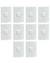 10x Conjuntos 4x2 Interruptor Simples S411007 Branco Brilhante Lunare Up Decor Schneider