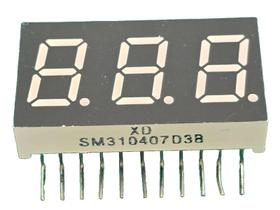 10x Display 7 Seg Anodo Vermelho 3 Digitos 16x30mm 90º Xd