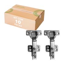 10x Dobradiça Reta 35mm com Amortecedor Móveis em Geral