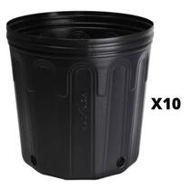 10X Embalagem Para Muda Sem Alça (8L) Preto NUTRIPLAST