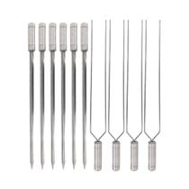 10x Espetos De Inox Lâmina 50cm 6-Espada e 4-Duplo Churrasc 10x Espetos De Inox Lâmina 50cm 6-Espada e 4-Duplo Churrasc