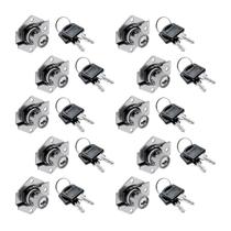 10x Fechaduras 22mm Porta Gaveta Armário Móveis 2 Key 10x Fechaduras 22mm Porta Gaveta Armário Móveis 2 Key