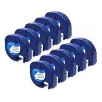 10x Fitas 91201 Compatível Com Dymo Letratag Plastica Branca Cor Branco