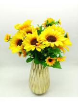 10x Flor Buque Girassol Com 130 Flores Grandes E Pequenas