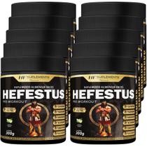 10x HEFESTUS PRÉ TREINO 300G LIMONADA SUIÇA HF SUPLEMENTS