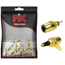 10x Jack Fêmea Rca Banhado Ouro Alta Qualidade Profissional