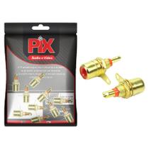 10x Jack Fêmea Rca Banhado Ouro Alta Qualidade Profissional