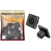 10X Jack Fêmea Speakon 4 Polos Painel - Premium Pro 4 Furos