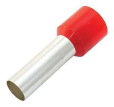 10X Kit Terminal Tubular Ilhós 35Mm Longos Vermelho Isolado