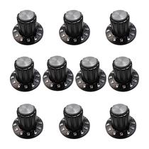 10x Knob Redondo Numerado Estriado c/ Parafuso 1426 Cinza