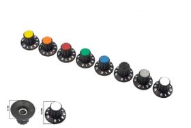 10x Knob Redondo Numerado Estriado c/ Parafuso 1426 Preto