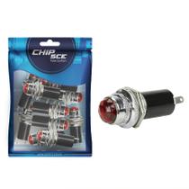 10x Lâmpada Sinaleiro Olho de Boi Ld16-4 / 220v - Vermelho