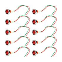 10x Lâmpada Sinaleiro Olho de Boi Xd10-7 / 12v - Vermelho