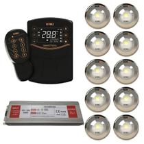 10x led rgbw 15w tholz + fonte 180w + smartpool