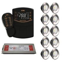 10x led slim rgbw 15w tholz + fonte 180w + smartpool