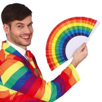 10x Leque Colorido Arco-íris Para Festa Dança Carnaval Decoração