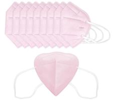 10x Máscara KN95 CORES Clip Nasal bfe 95% LIGHT PINK 5 camadas