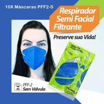 10x Máscaras Pff2 Respiratória Sem Válvula Equivalente A N95