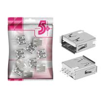 10x Peças Conector Usb Tipo A Fêmea 180 - Usb01b