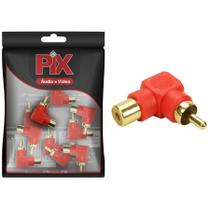 10X Plug Adaptador Rca Macho X Fêmea- (Formato L) 90º Graus 10X Plug Adaptador Rca Macho X Fêmea- (Formato L) 90º Graus