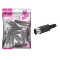 10x Plug Din 5 Pinos Macho 180 Graus - Alta Qualidade 10x Plug Din 5 Pinos Macho 180 Graus - Alta Qualidade