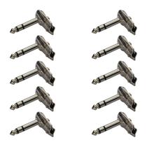 10x Plug P10 Estéreo Premium Profissional 90 Graus Cachimbo