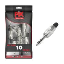 10x Plug P10 Estéreo Premium Profissional Série Soft - PIX