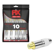 10x Plug Rca Fêmea profissional Style Pix Ponta Ouro 24k 10x Plug Rca Fêmea profissional Style Pix Ponta Ouro 24k