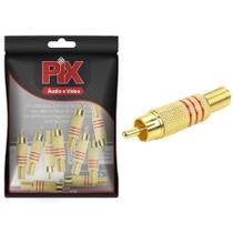10x Plug Rca Gold 24k Linha Profissional 6mm - Original Pix