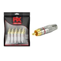 10x Plug Rca Macho Estriado Profissional Ponta Ouro 24k 10x Plug Rca Macho Estriado Profissional Ponta Ouro 24k