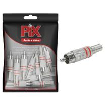 10x Plug Rca Macho Linha Profissional 4mm Vermelho -original