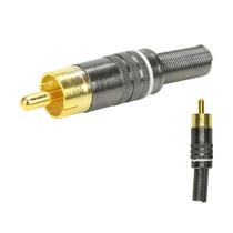 10x Plug Rca Macho profissional Grafite - Ponta Ouro 24k