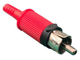 10x Plug Rca Macho Vermelho Com Mola