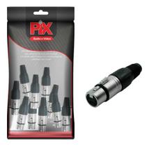 10X Plug Xlr Cannon Fêmea 4 Vias Corpo Metálico - Preto 10X Plug Xlr Cannon Fêmea 4 Vias Corpo Metálico - Preto