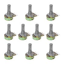 10x Potenciômetro Linear 10Kb L20/16mm Com Porca e Arruela 10x Potenciômetro Linear 10Kb L20/16mm Com Porca e Arruela