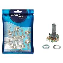 10x Potenciômetro Linear 1Kb L20/16mm Com Porca e Arruela 10x Potenciômetro Linear 1Kb L20/16mm Com Porca e Arruela