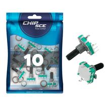 10x Potenciômetro p/ Microsystem Rotativo S/ Fim 3 Terminais