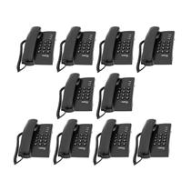10x TELEFONE COM FIO MESA INTELBRAS PLENO PRETO SEM CHAVE