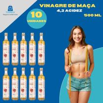 10x Vinagre De Maçã (100% Orgânico) (4,2% de Acidez) - Fazenda São Roque 500ML