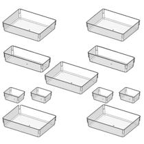11 Organizadores de Gavetas Modular Multiuso Acrilico Transparente