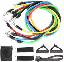 11 Peças Elástico Extensor Exercicio Funcional Até 100 libras Kit Elástico Extensor Treinamento Pilates