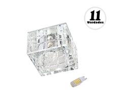 11 Spot para Gesso Cristal K9 Embutir AC974 + Led 3W Branco Quente 11 Spot para Gesso Cristal K9 Embutir AC974 + Led 3W Branco Quente