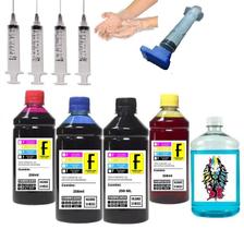 1100ml Kit Tinta Recarga Cartucho Hp 21 22 57 92 93 97 Duplo Sugador Desentupidor + Com Manual