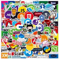 111 Adesivos Programação Code Python Lua Java C++ Tech Hack Stickers Computação