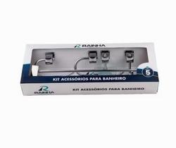 111217 Kit Acessorios Banheiro Rainha Semi Luxo Square Inox 111217 Kit Acessorios Banheiro Rainha Semi Luxo Square Inox