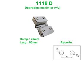 1118 D - Dobradiça maxim-ar para vidro/vidro 1118 D - Dobradiça maxim-ar para vidro/vidro