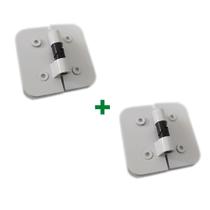 1129 - Dobradiça dupla automática v/v para porta de vidro temperado blindex Branco - 2 unidades